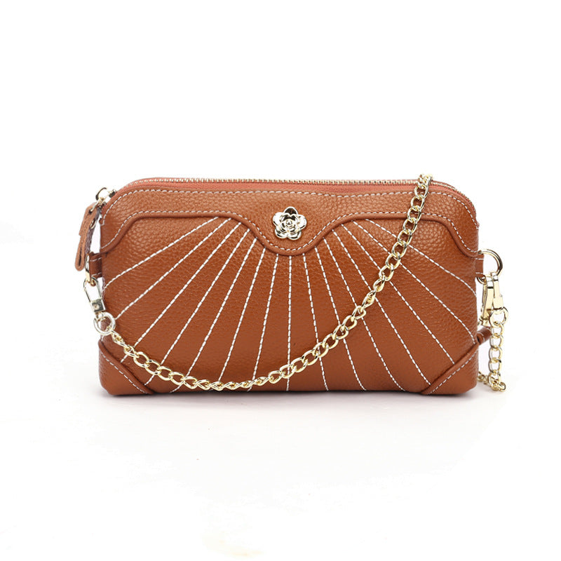 Women's Design Sewing Thread Long Wrist Clutch Shoulder Bags