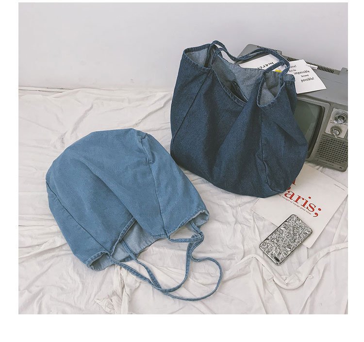 Capacity Shopping Denim Mother Literary Tide Women's Shoulder Bag