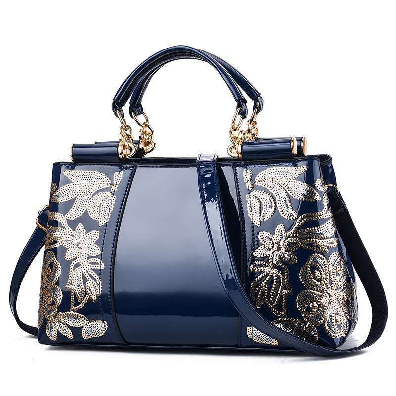 Women's Fashion Patent Leather Mother's Bright Elegant Shoulder Bags