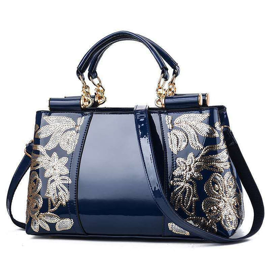 Women's Fashion Patent Leather Mother's Bright Elegant Shoulder Bags