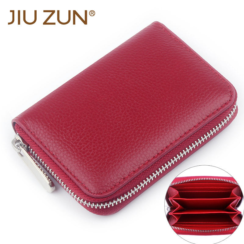 Women's & Men's First Layer Cowhide Short Genuine Leather Coin Purses