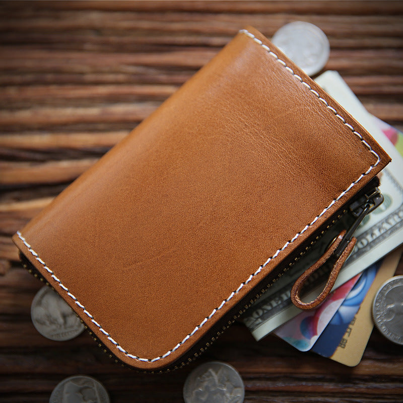Men's Italy Leather First Layer Short Cowhide Coin Purses