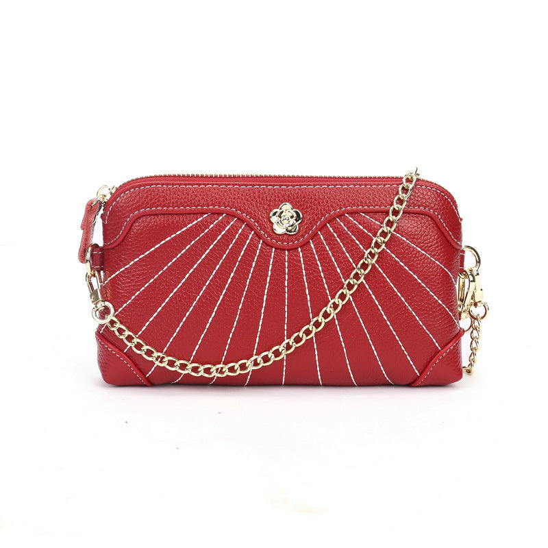 Women's Design Sewing Thread Long Wrist Clutch Shoulder Bags
