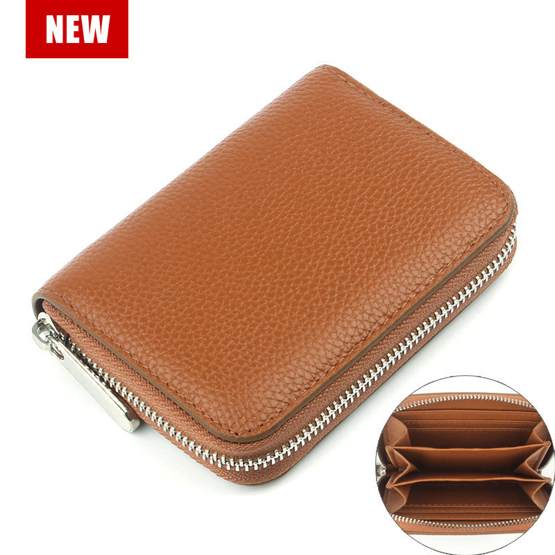 Women's & Men's First Layer Cowhide Short Genuine Leather Coin Purses
