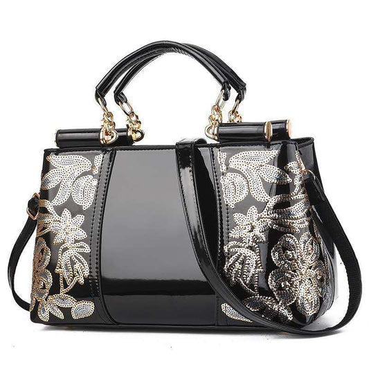 Women's Fashion Patent Leather Mother's Bright Elegant Handbags