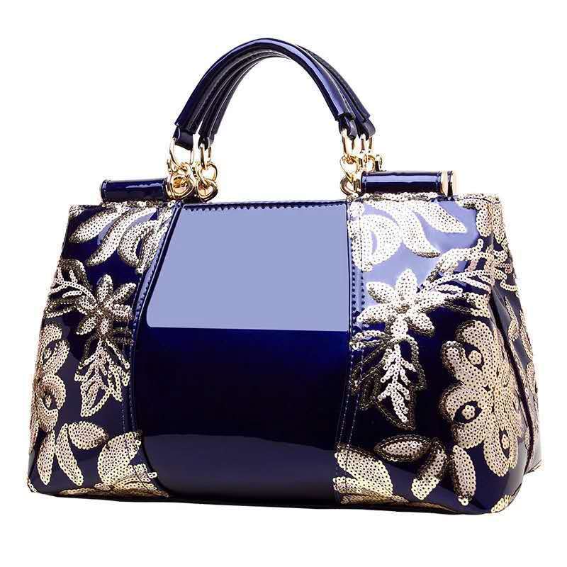 Women's Fashion Patent Leather Mother's Bright Elegant Shoulder Bags
