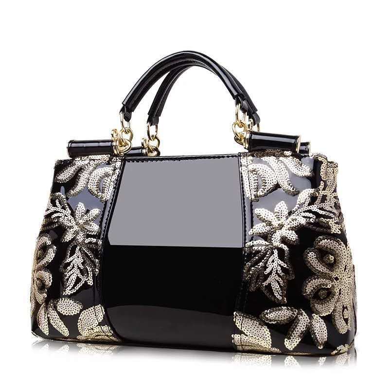 Women's Fashion Patent Leather Mother's Bright Elegant Shoulder Bags