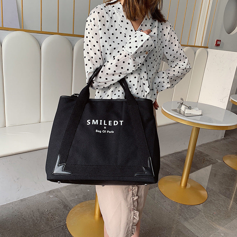 Women's Trendy Large Capacity Fashion Simple Canvas Shoulder Bags