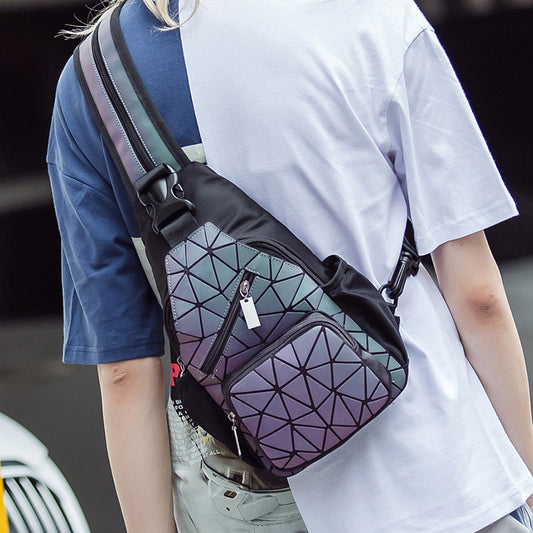 Men's Trendy Business Cool Korean Style Rhombus Men's Chest Bags