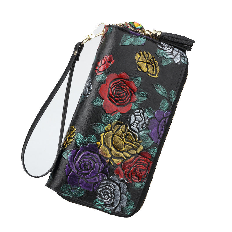 Women's Long Zipper Elegant Fashion Leather Large Ladies Wallets