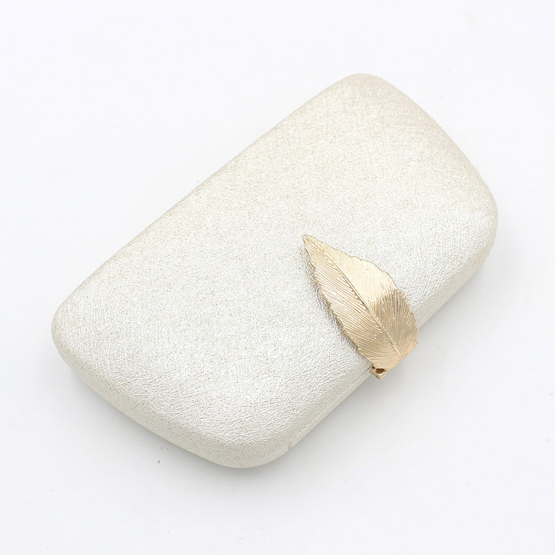 Popular Box Storage Metal Leaf Leather Evening Bags