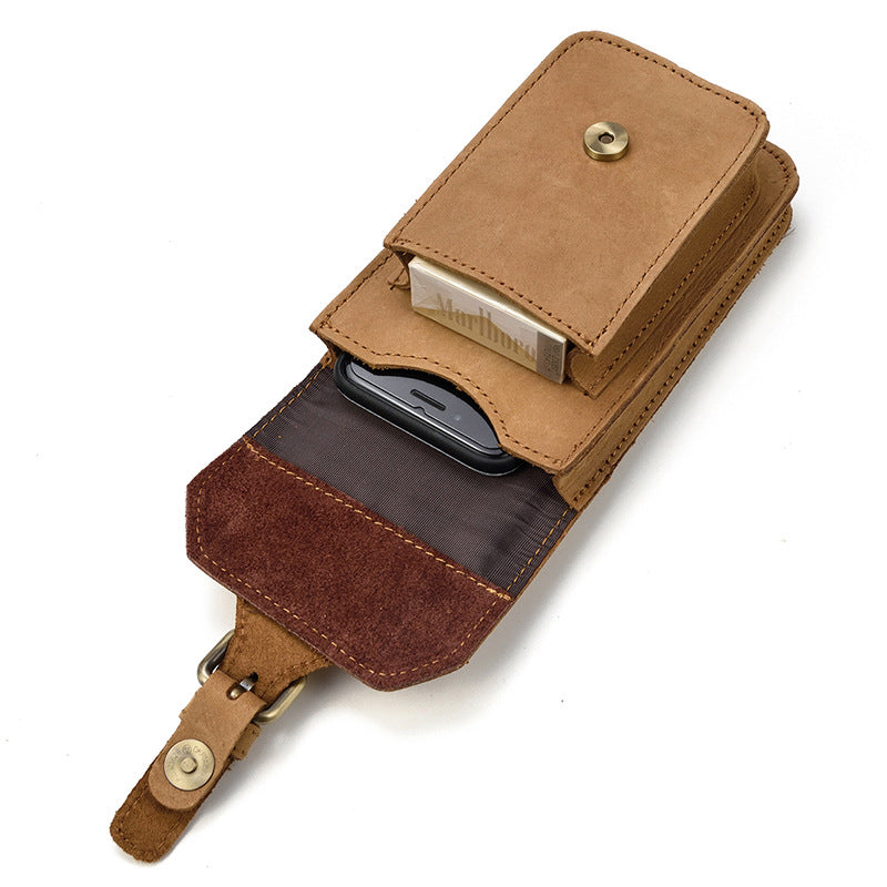 Men's Crazy Horse Leather Pocket First Layer Bags