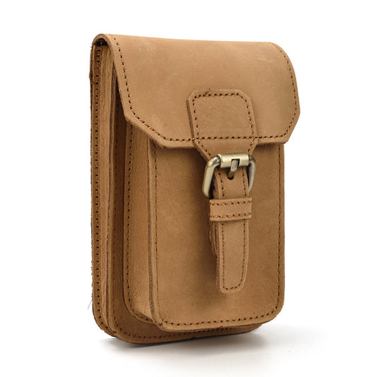 Men's Crazy Horse Leather Pocket First Layer Bags