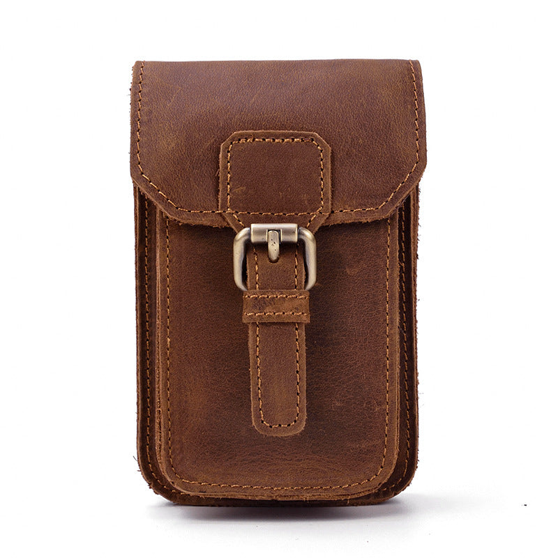 Men's Crazy Horse Leather Pocket First Layer Bags
