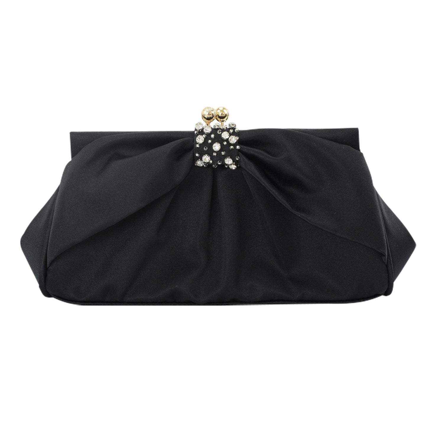 Women's Diamond Bow Solid Color Wrinkled Satin Shoulder Bags