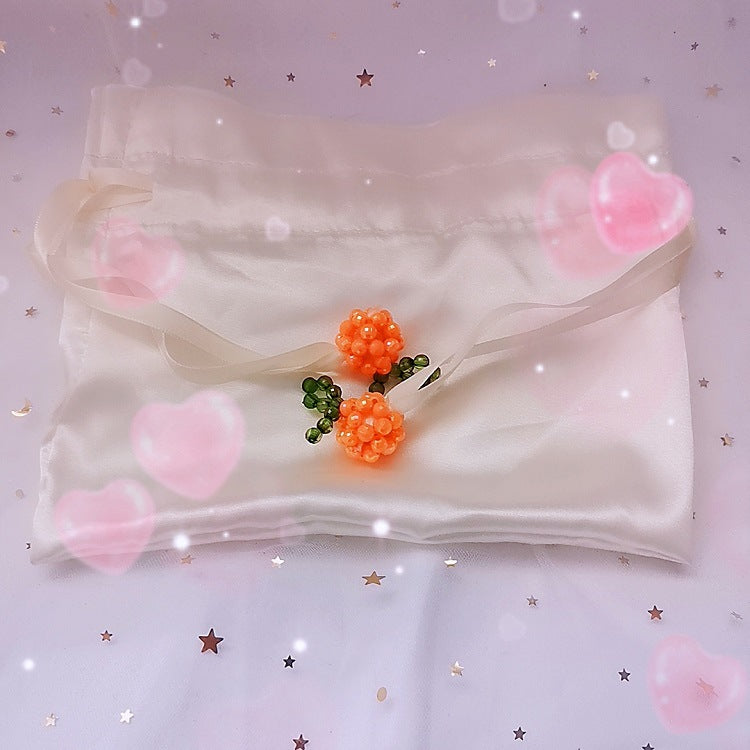 Beaded Beads Pearl Orange Juice Fairy Handmade Handbags