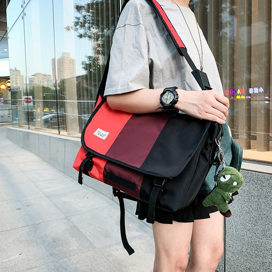 Men's Trendy Contrast Color Nylon Commuting Fashion Men's Messenger Bags