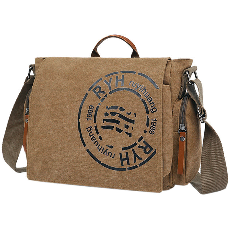 Men's Canvas Fashion Business Portable Official Document Men's Shoulder Bags