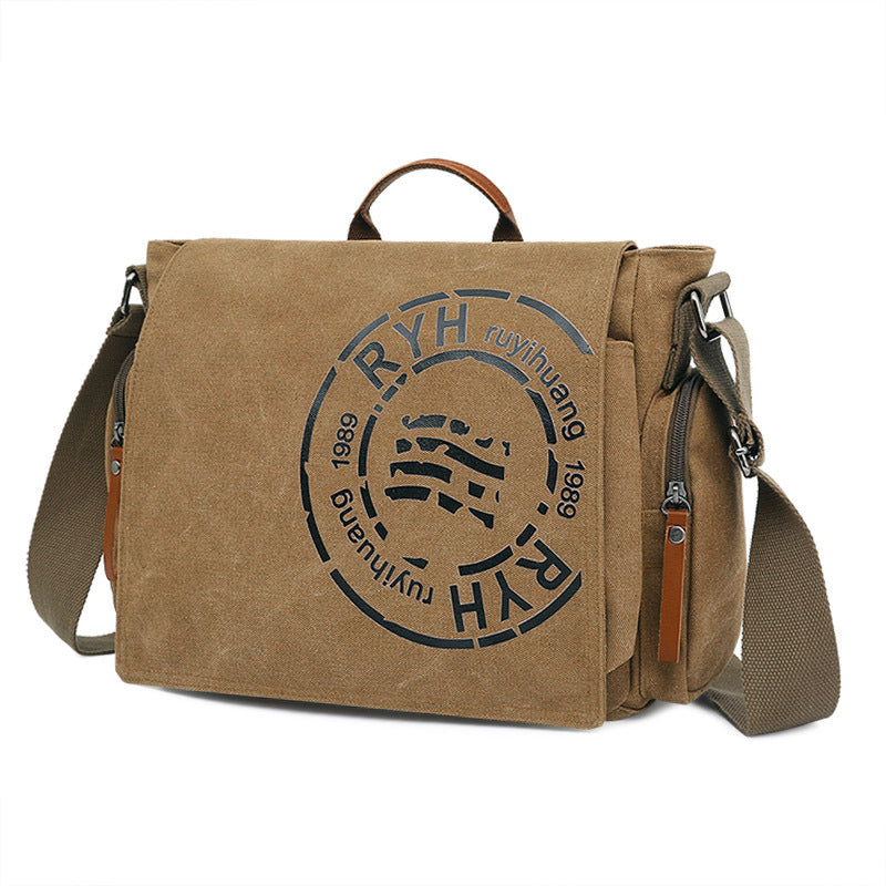Men's Canvas Fashion Business Portable Official Document Men's Shoulder Bags