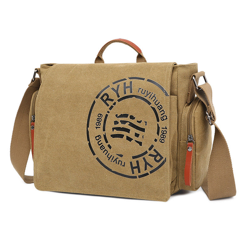 Men's Canvas Fashion Business Portable Official Document Men's Shoulder Bags