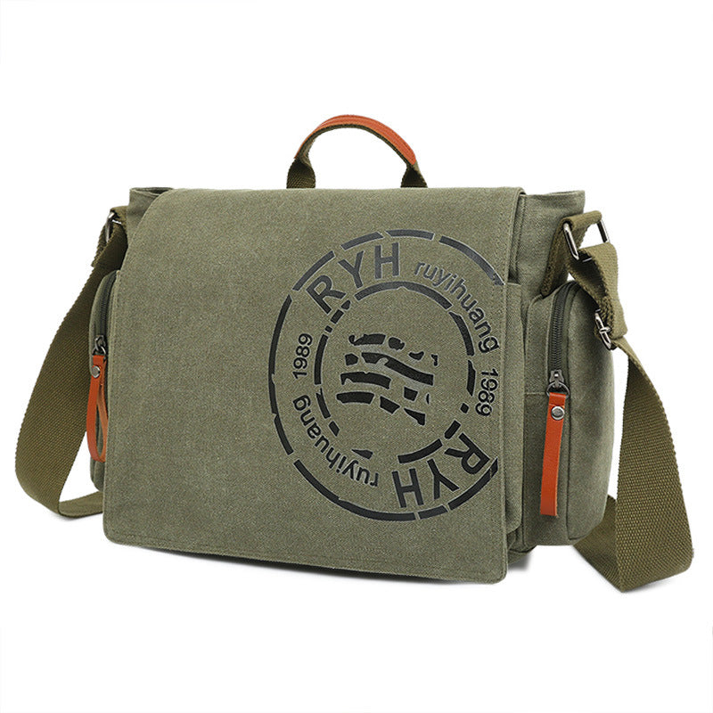 Men's Canvas Fashion Business Portable Official Document Men's Shoulder Bags