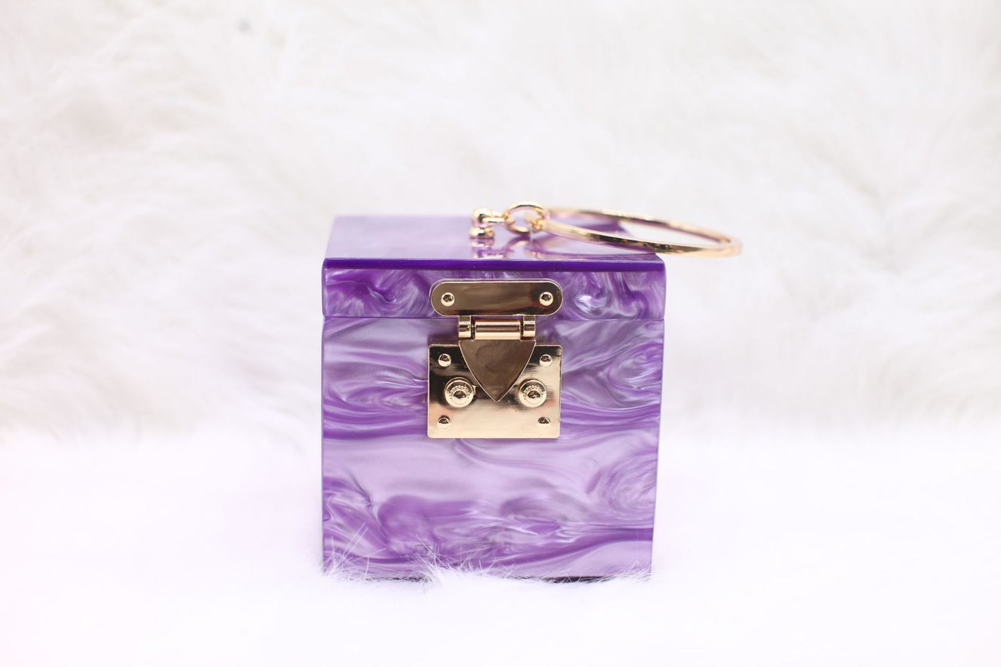 Elegant Marble Pattern Acrylic Box Hand Evening Bags