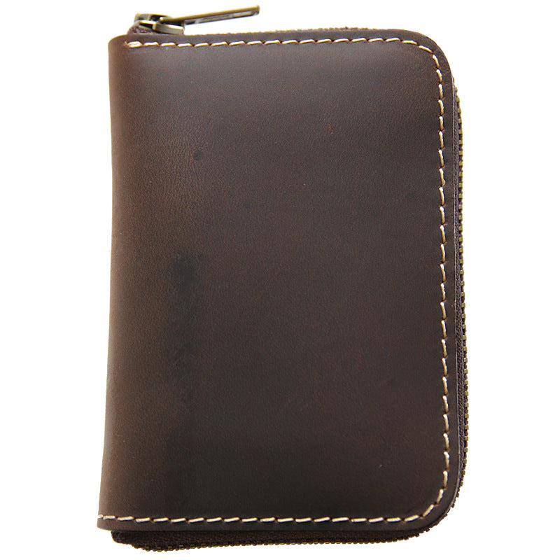 Men's Crazy Horse Leather First Layer Cowhide Purses