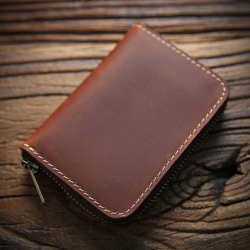 Men's Crazy Horse Leather First Layer Cowhide Purses