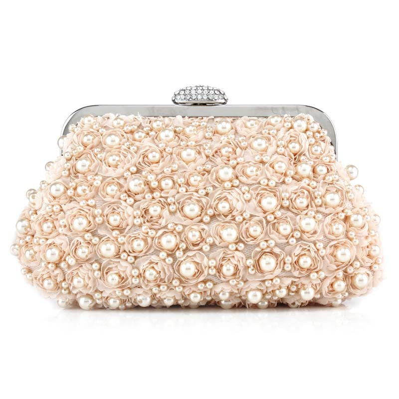 Women's Colorful Moon Dinner Flower Beaded Evening Bags