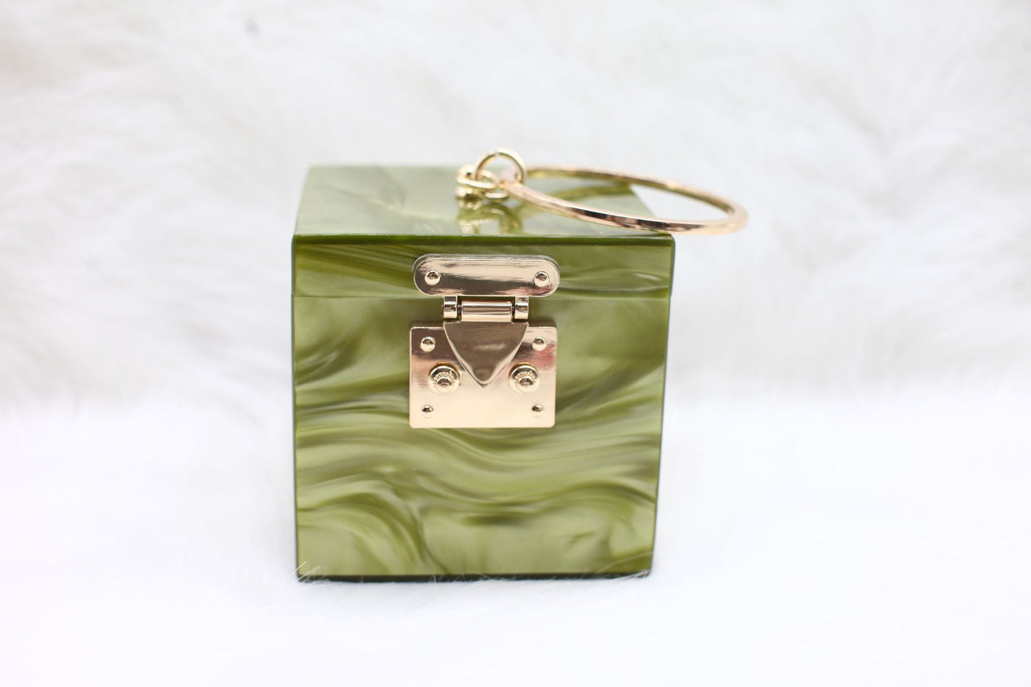 Elegant Marble Pattern Acrylic Box Hand Evening Bags