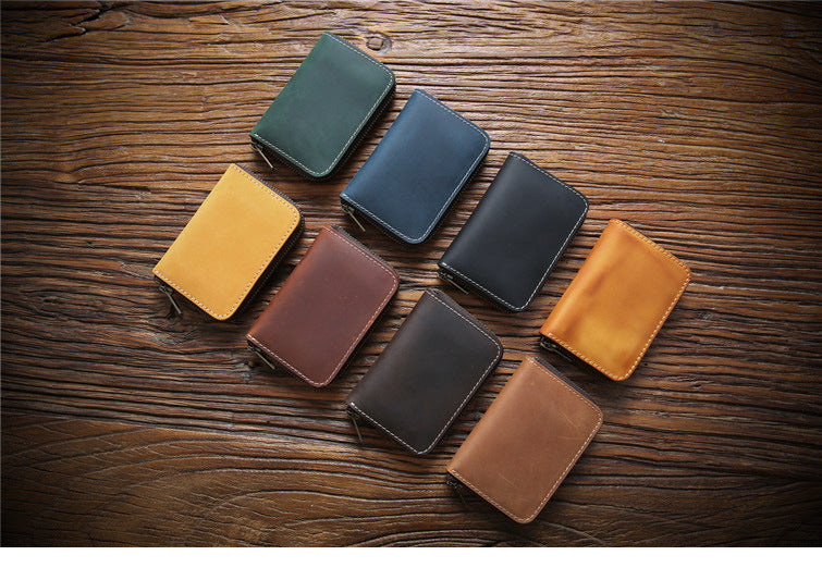 Men's Crazy Horse Leather First Layer Cowhide Purses