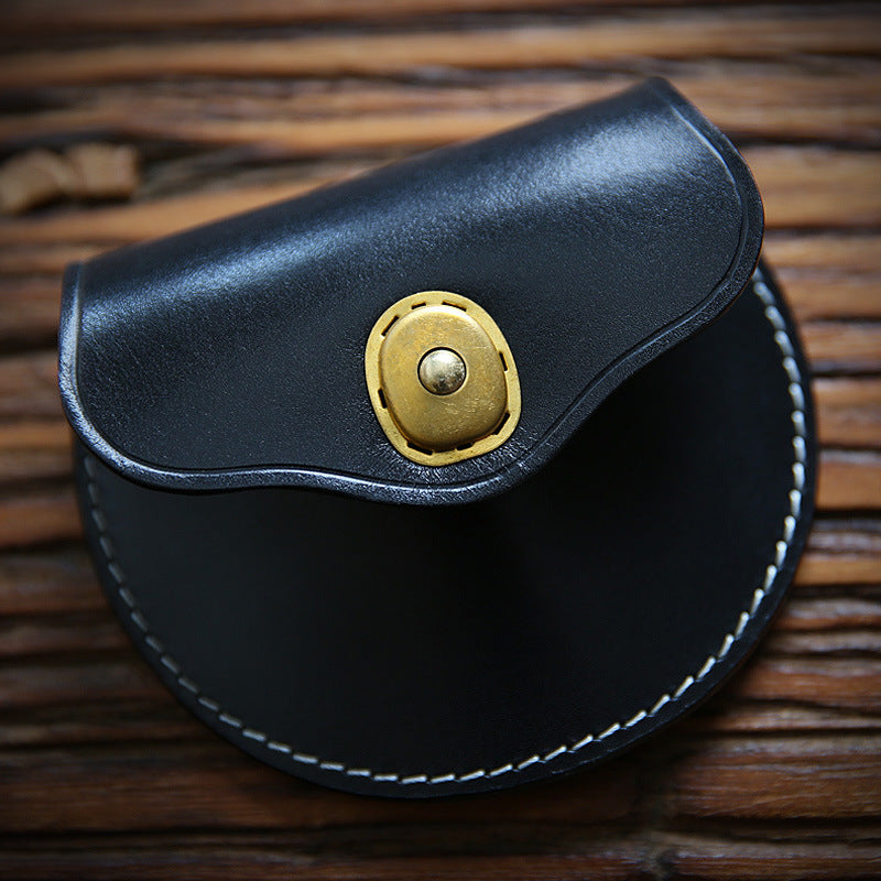 Women's & Men's & Handmade Vegetable Tanned Leather Mini Men's Wallets