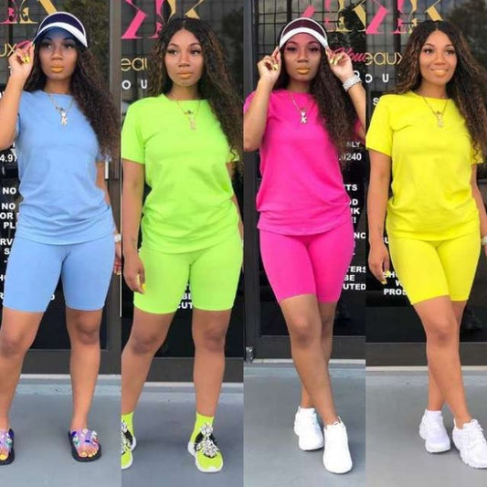 Color Model Solid Sports Casual Two-piece Suits