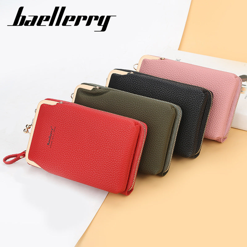 Women's Korean Style Fashion Mid-length Zipper Vertical Bags