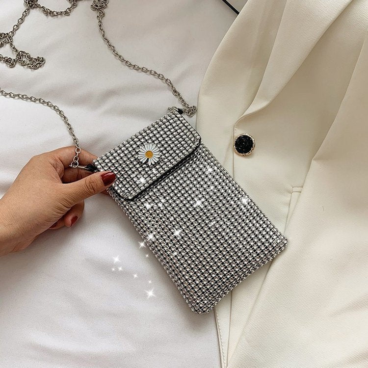 Street Full Diamond Shiny Chain Trendy Fashion Personalized Women's Shoulder Bag