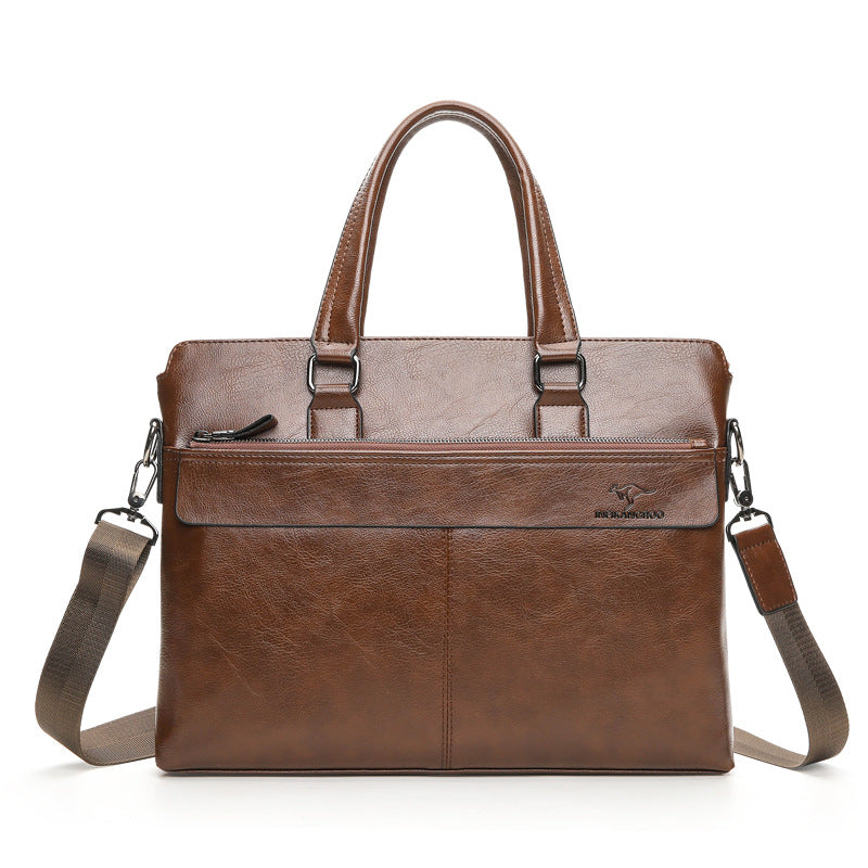 Men's Fashion Business Horizontal Leather File Men's Messenger Bags