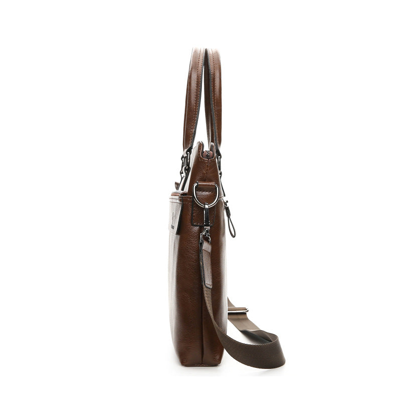 Men's Fashion Business Horizontal Leather File Men's Messenger Bags