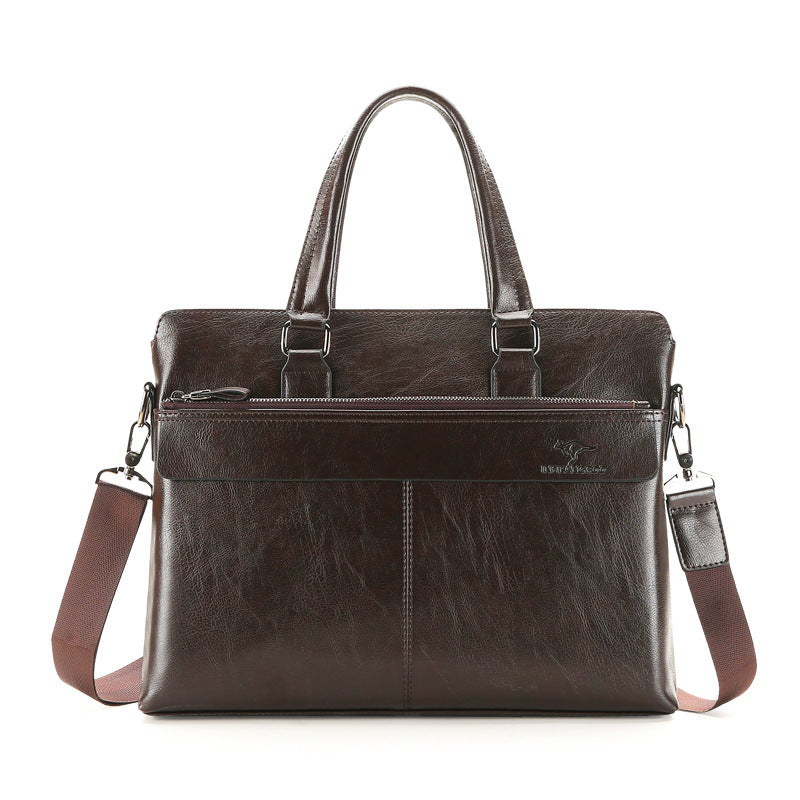 Men's Fashion Business Horizontal Leather File Men's Messenger Bags