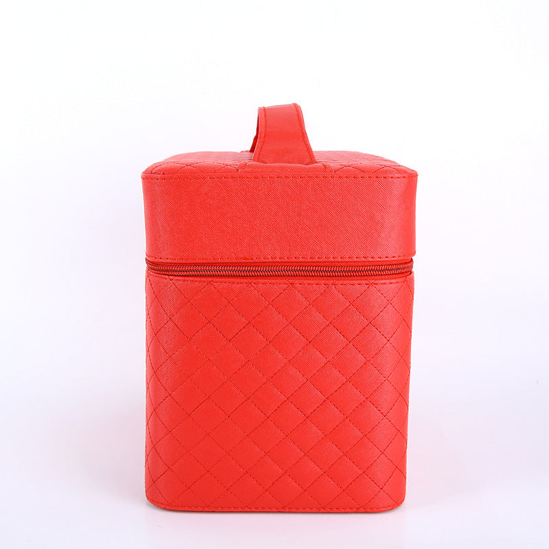 Plaid Portable Convenient Large Multifunctional Storage Cosmetic Bags