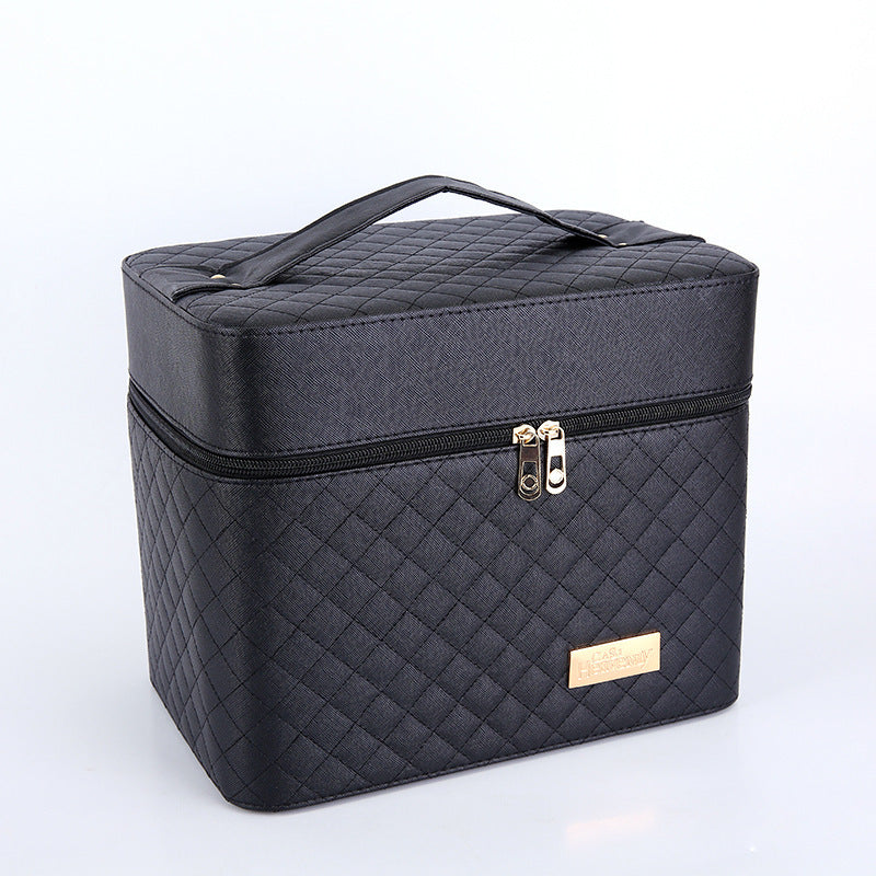 Plaid Portable Convenient Large Multifunctional Storage Cosmetic Bags