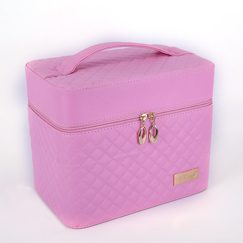 Plaid Portable Convenient Large Multifunctional Storage Cosmetic Bags