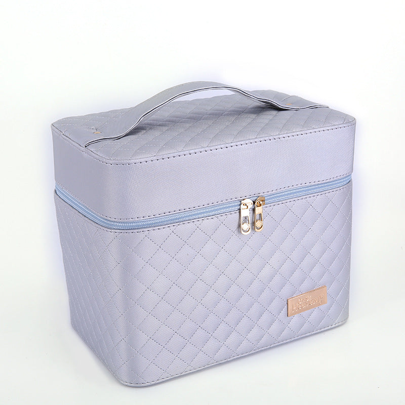 Plaid Portable Convenient Large Multifunctional Storage Cosmetic Bags