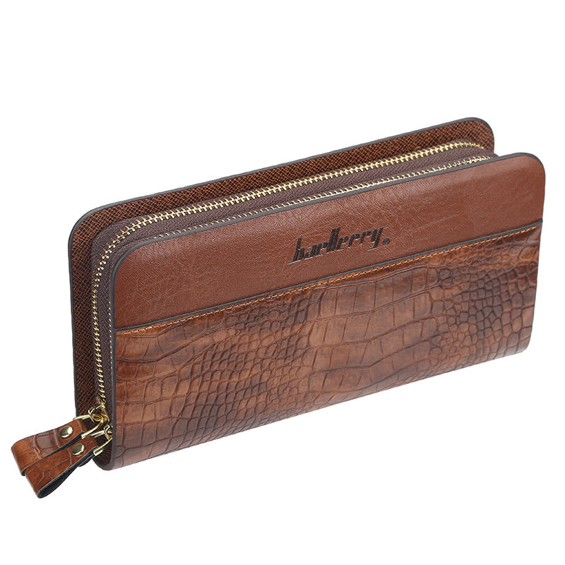 Stylish Men's Plaid Clutch Long Mobile Men's Wallet