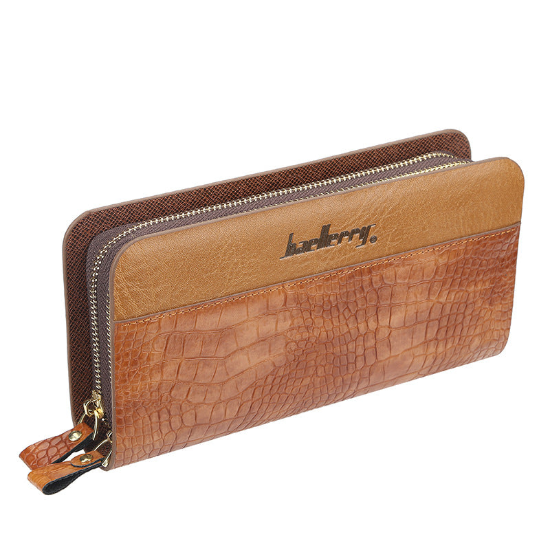 Stylish Men's Plaid Clutch Long Mobile Men's Wallet
