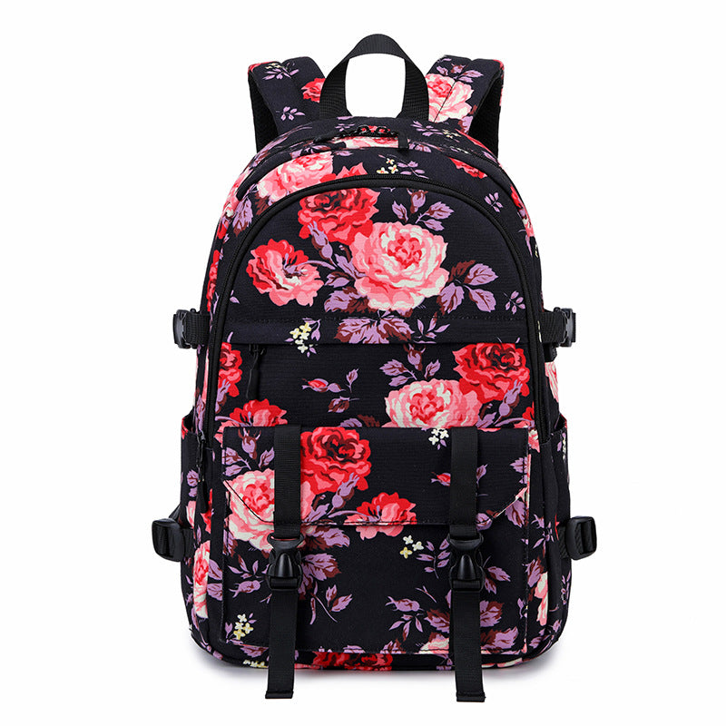 Women's Korean Oxford Cloth Printed Waterproof Rucksack Backpacks