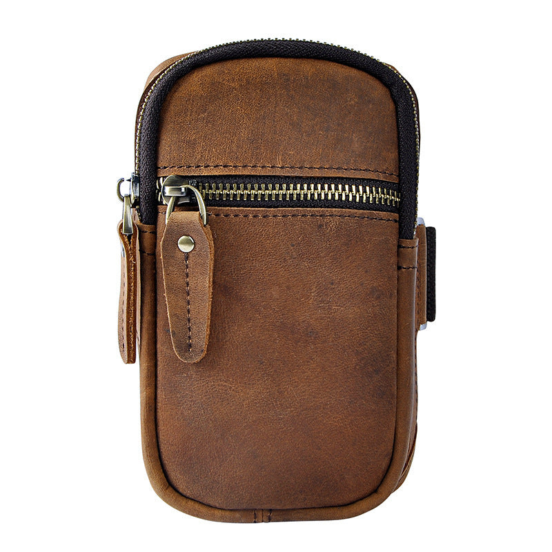 Men's Top Layer Crazy Horse Skin Retro Men's Chest Bags