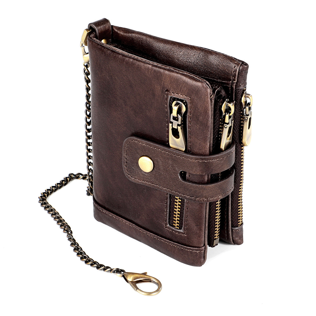Man Vertical Short Zipper Multifunctional First Men's Wallets