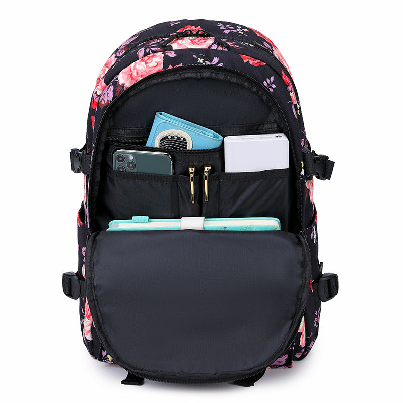 Women's Korean Oxford Cloth Printed Waterproof Rucksack Backpacks