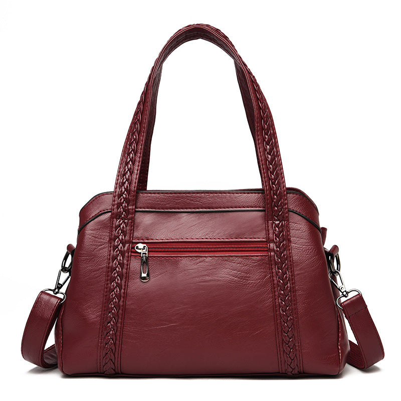 Women's Large Capacity Mom Portable Soft Leather Bags