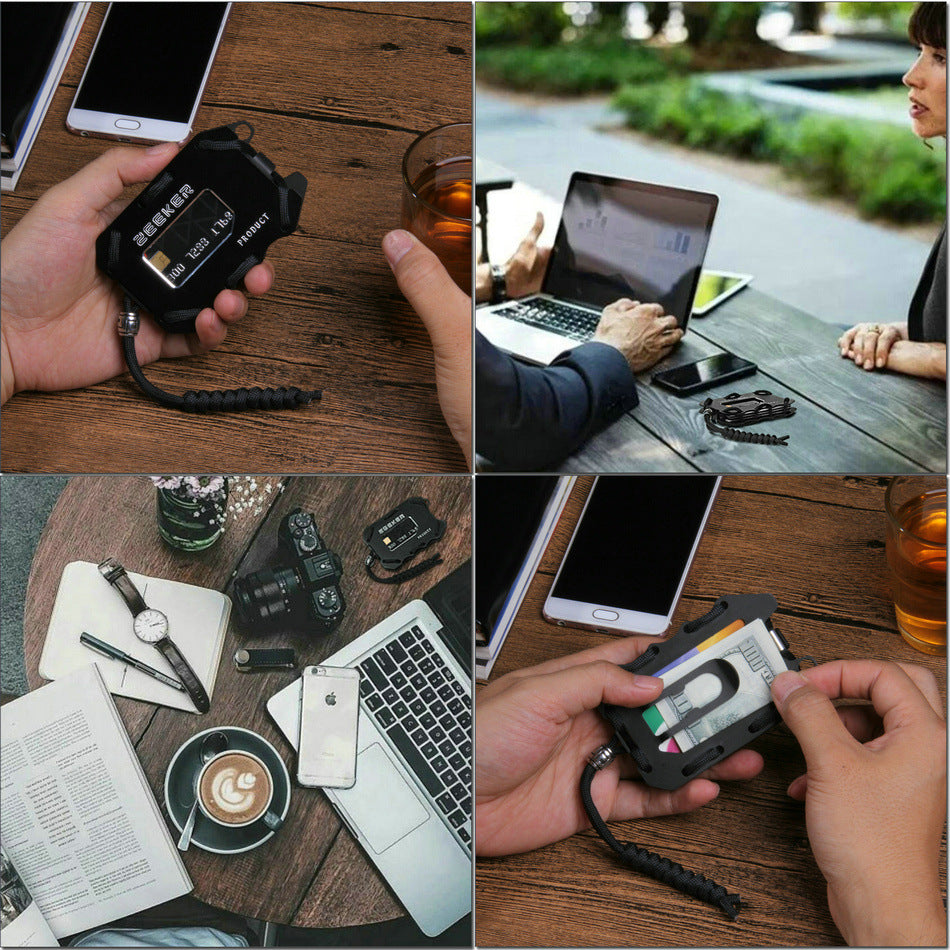 Metal Clamp Large Capacity Stainless Steel Card Holder